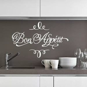 Sticker mural "Bon Appétit" - Déco cuisine, Restaurant, Salon de thé