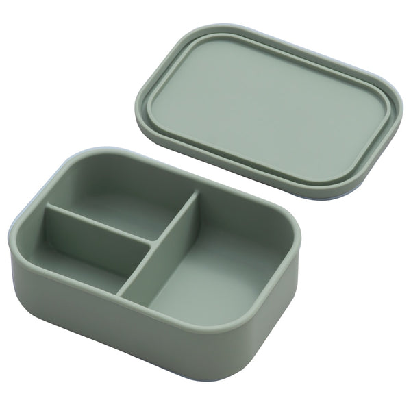 Lunch Box silicone 3 compartiments couleur vert conservation repas bébé