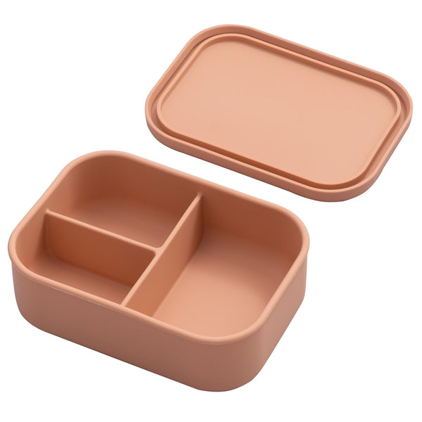 Lunch Box silicone 3 compartiments couleur rose, conservation repas bébé