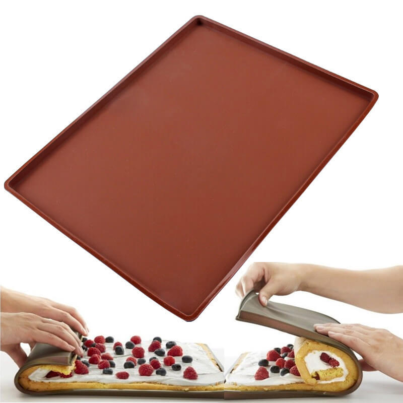 Tbest tapis de pâtisserie en Silicone Tapis de cuisson en Silicone,  comptoir réutilisable, tapis de culinaires cuisine Rouge