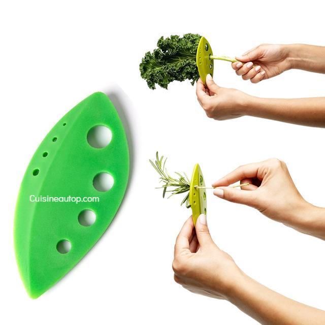 Dénudeur Et Coupe-herbes 2 En 1 En Acier Inoxydable - 7 Trous Pour Romarin, Thym, Menthe, Chou Frisé - 9