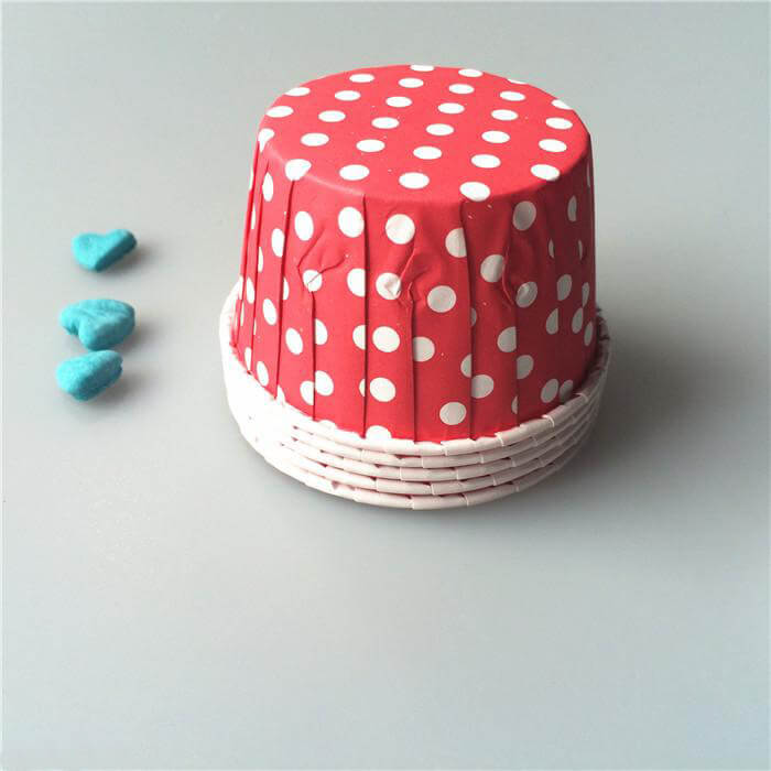 Caissette à cupcake 3cm pois rouge/blanc 200 pièces