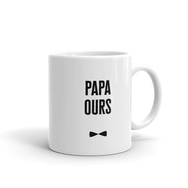 Mug Papa Ours - Mug blanc brillant en céramique
