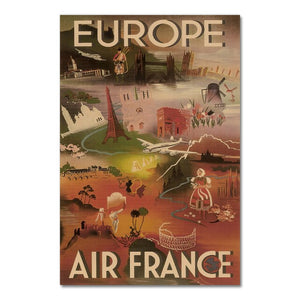 Poster vintage AIR FRANCE EUROPE