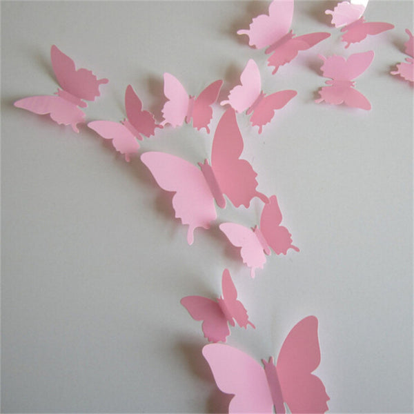 Papillons roses stickers muraux 3D chez Cuisine au Top