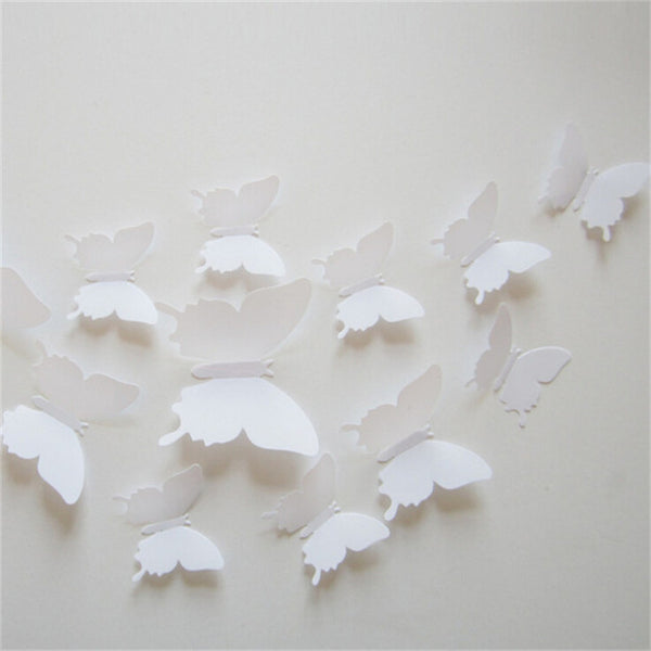 Papillons blancs stickers muraux 3D chez Cuisine au Top