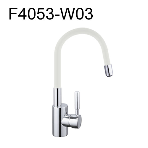 robinet mitigeur de cuisine orientable blanc