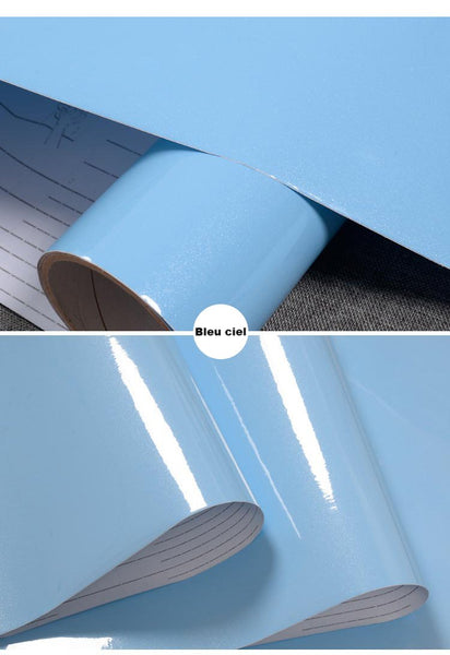 Papier adhésif bleu ciel brillant