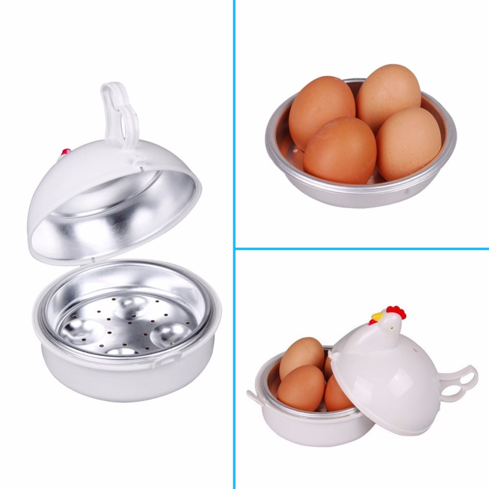 Cuiseur à œufs vapeur micro-ondes (1 à 4 œufs), œufs durs, mollets