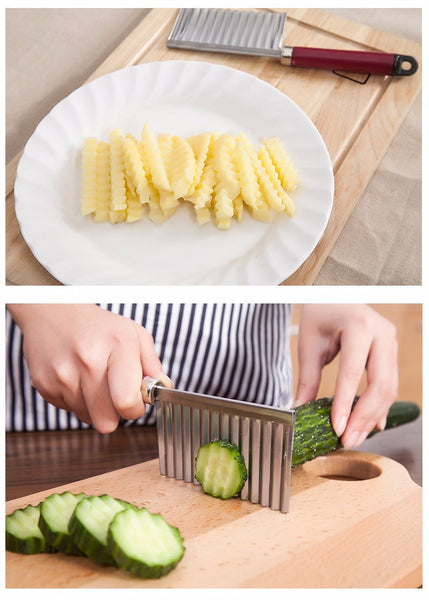 Couteau à lame ondulée pour couper le concombre