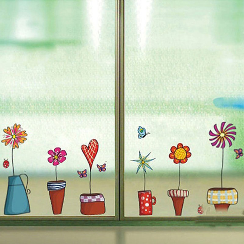 Stickers vitres fleurs, Décorations originales