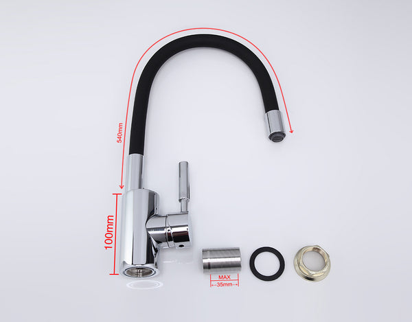 dimensions du robinet noir