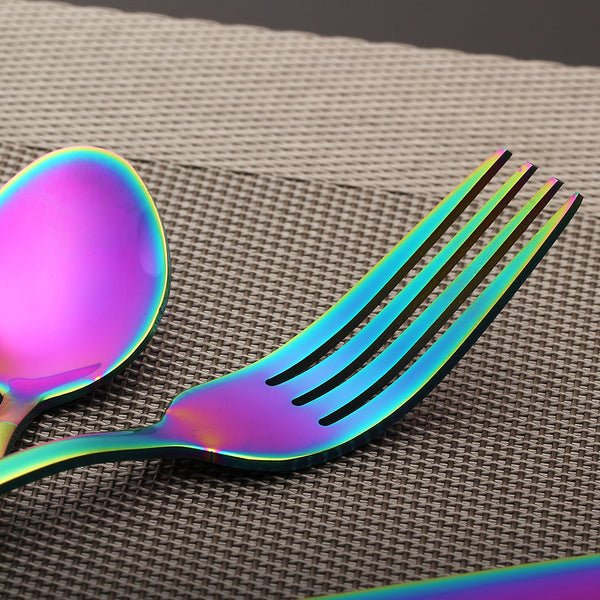 Fourchette en inox couleur caméléon