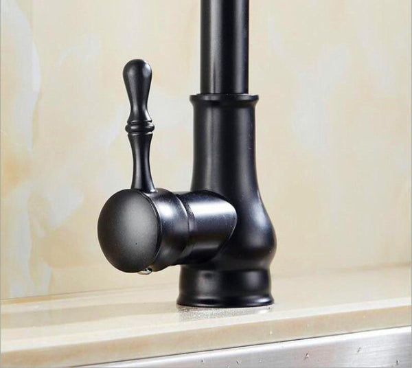 manche unique du robinet noir