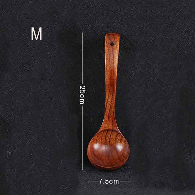 Louche Cuisine en Bois - Lot de 3 Louches en Bois de Teck 100% Naturel