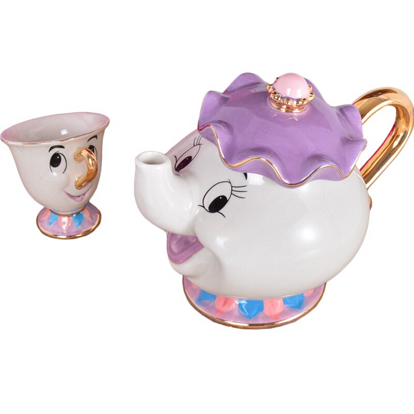Théière Mrs Samovar et Tasse – Service de Thé La Belle et la Bête (Disney)