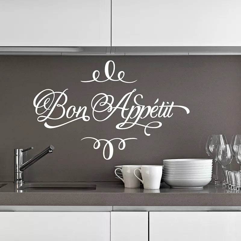 Sticker mural "Bon Appétit" - Déco cuisine, Restaurant, Salon de thé