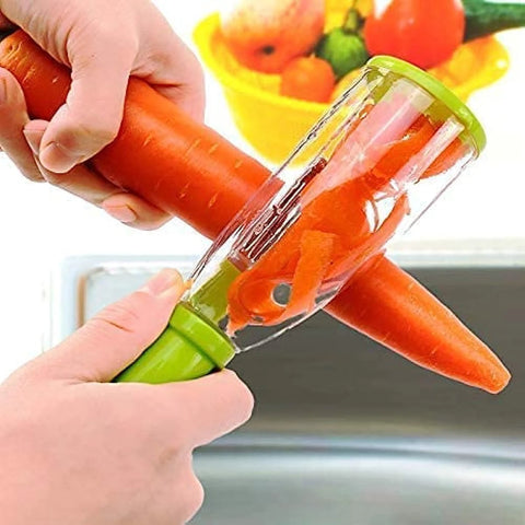Éplucheur avec Récipient - Précision et Propreté pour Fruits et Légumes