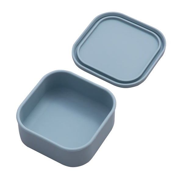Lunch Box silicone 1 compartiment couleur bleu, conservation repas bébé