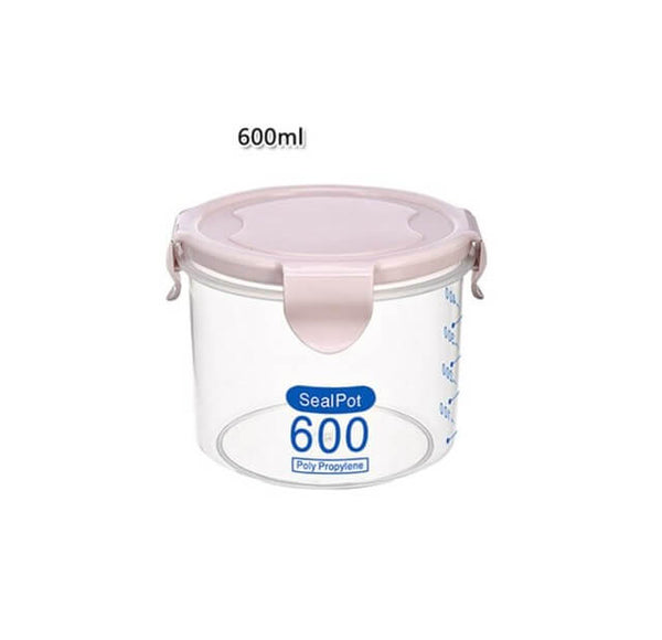 Boîte transparente alimentaire 600ml couleur rose - Cuisine au Top