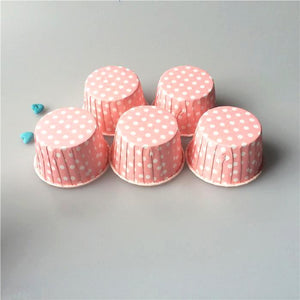 Jolies caissettes rose à pois blancs (x50) - Pour cupcakes et muffins
