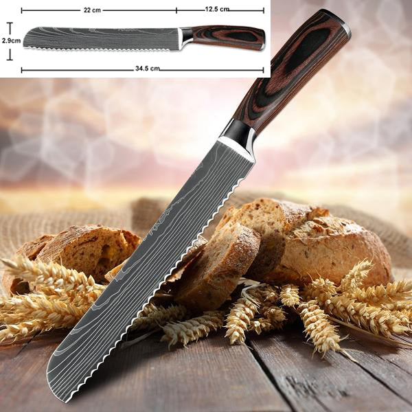 Couteau à pain professionnel - Lame acier inoxydable de Damas