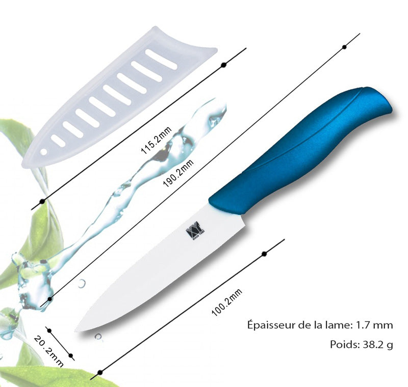 Set De Couteaux Céramique Cuisine – Lames Tranchantes, Légères, Sans Rouille, Pour Légumes Et Viande