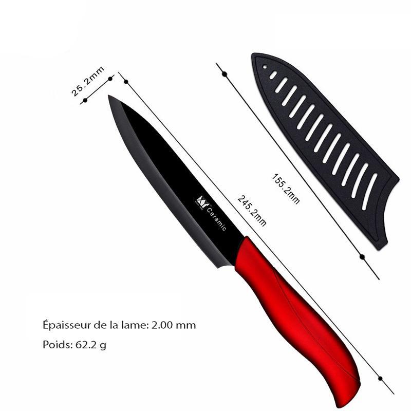 Set 5 Couteaux Céramique Cadrim - Super Tranchants, Antirouille, Pour Légumes Et Viande