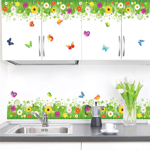 Stickers muraux fleurs et papillons - Cuisine au Top