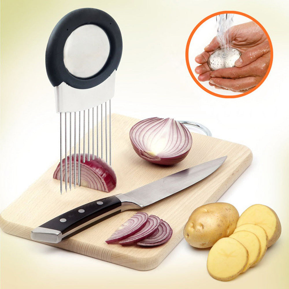 Porte-aiguille à oignon en acier inoxydable bouchon à oignon fournitures de  cuisine fourchette à oignon oignon coupé aiguille à viande en vrac