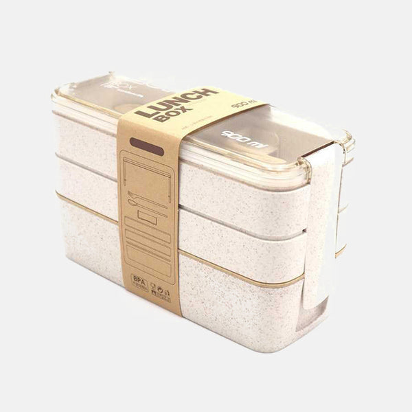 Lunchbox 3 compartiments 900 ml couleur beige