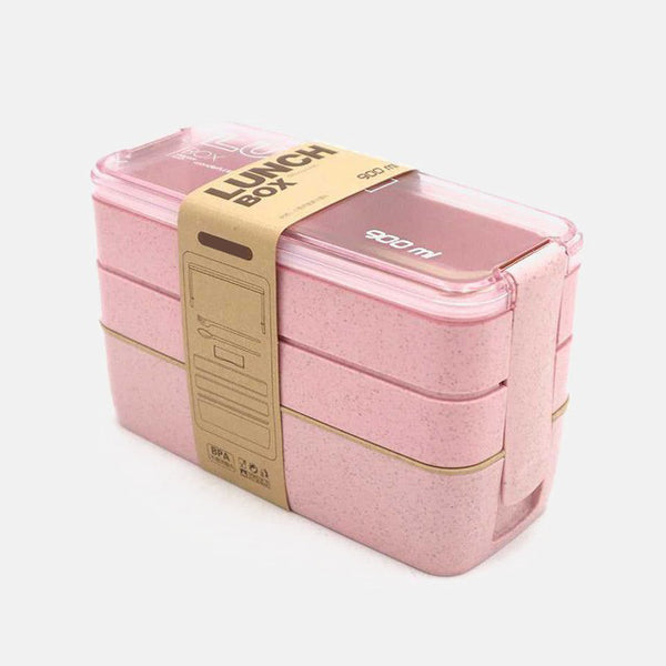 Lunchbox 3 compartiments 900 ml couleur rose
