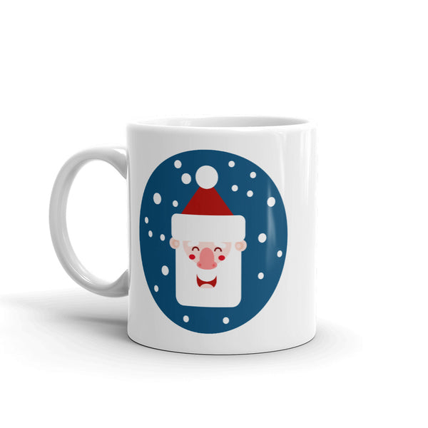 Idée cadeau : Mug père Noël avec neige - Modèle bleu nuit