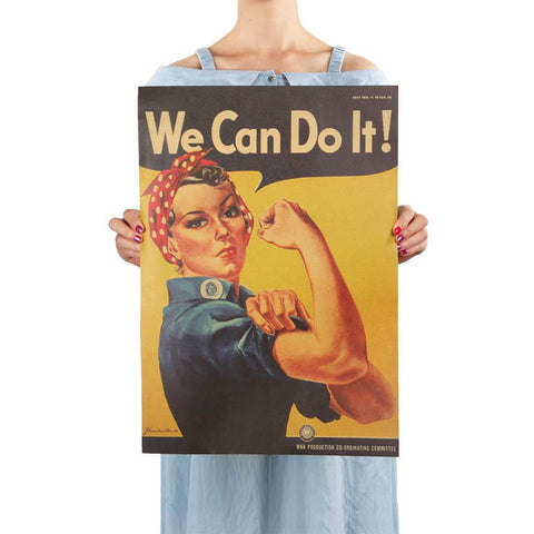 Poster Vintage Américain "We Can Do It" - Papier Kraft Taille 51.5x36cm
