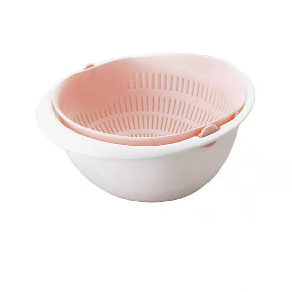 Kitchen Silicone Double Drain Basket Bowl Washing Storage Basket Strainers Bowls Drainer Vegetable Cleaning Colander Tool Filter