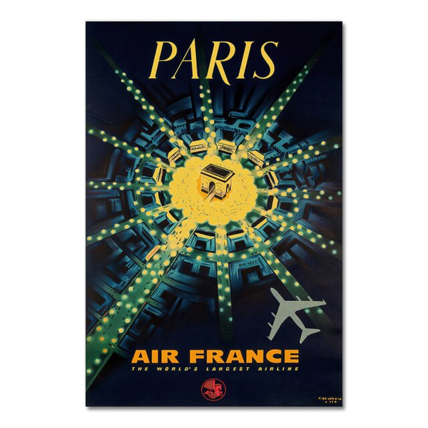 Poster vintage AIR FRANCE Paris