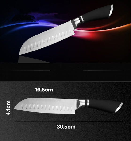 Dimensions du couteau santoku
