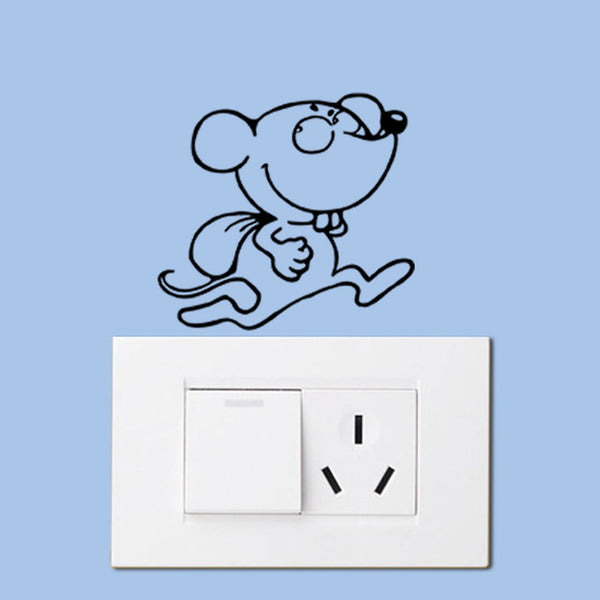 sticker interrupteur souris avec sac à dos