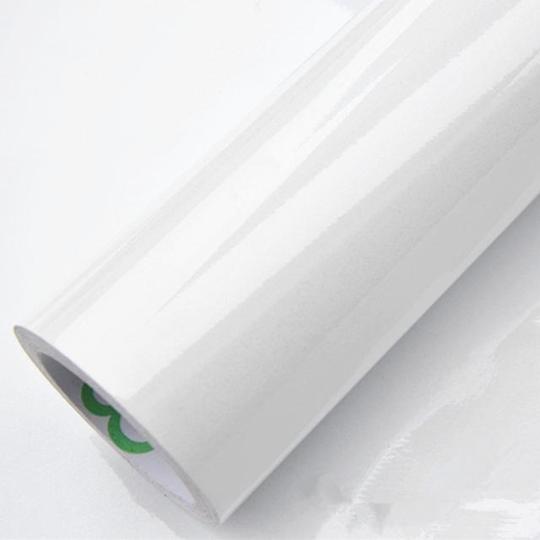 Niviy Papier Adhesif pour Meuble Cuisine Brillant 40 cmx300 cm Blanc Vinyle  Adhesif Film Auto Sticker Marbre de PVC Imperméable Rouleau Adhesif pour