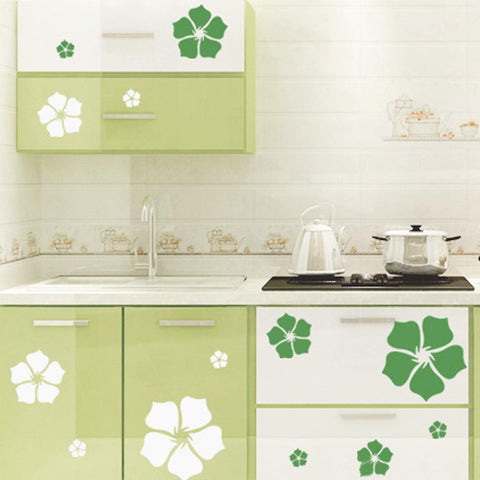 Sticker fleurs vert pour déco cuisine 22 x 50cm