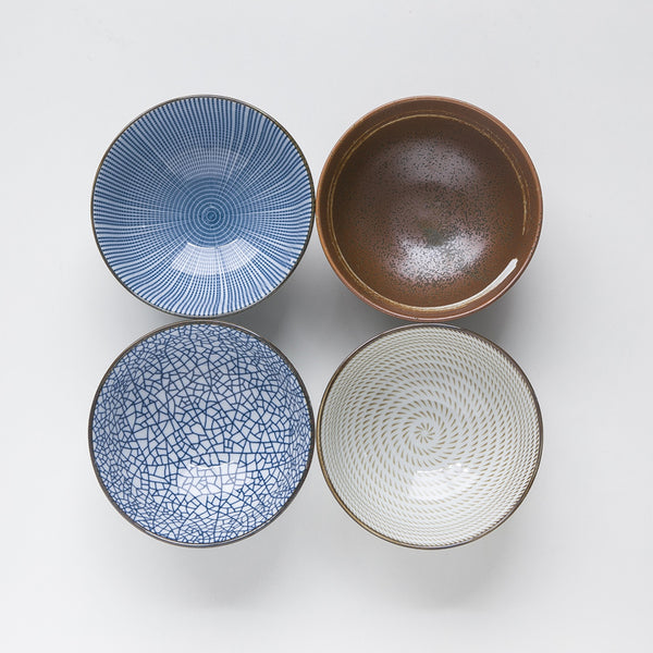4 bols japonais en céramique porcelaine