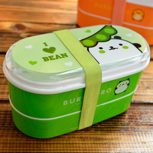 Boîte Bento verte pour Enfant, Style Japonais (Kawaii) - 0% Bisphénol A