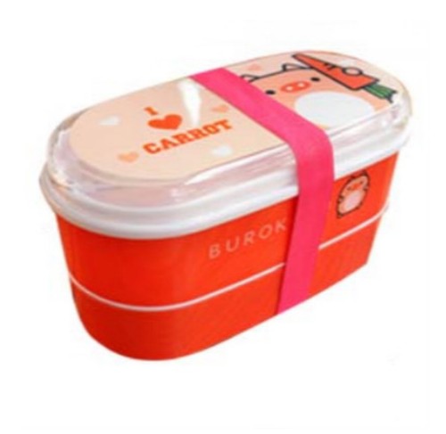 Boîte Bento rouge pour Enfant, Style Japonais (Kawaii) - 0% Bisphénol A