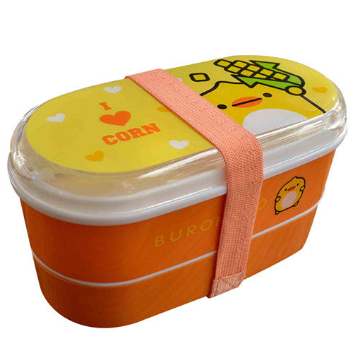 Boîte Bento orange pour Enfant, Style Japonais (Kawaii) - 0% Bisphénol A