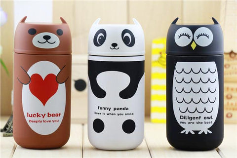 Mug Thermos Enfant 220ml - Thème Winnie L'ourson, Hibou, Panda, Ours Brun