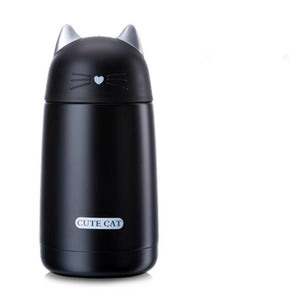 Bouteille isotherme noire en forme de chat