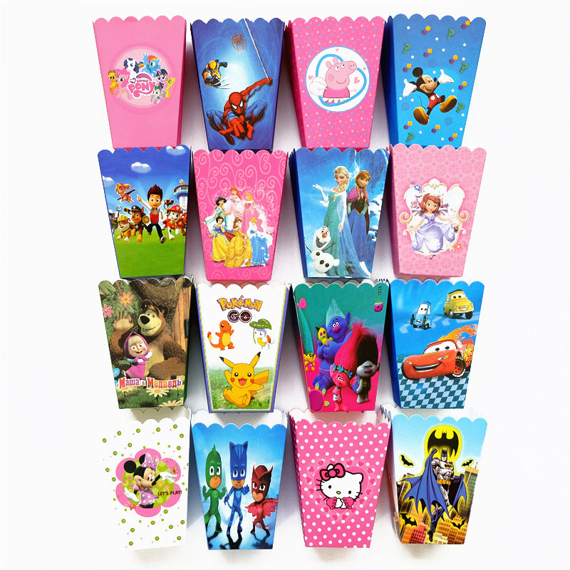 Lot De 20 Seaux à Popcorn En Carton Avec Nœud Papillon Rose Et Bleu - Idéal Pour Anniversaire, Mariage, Fêtes - Boîtes à Bonbons Et Snacks