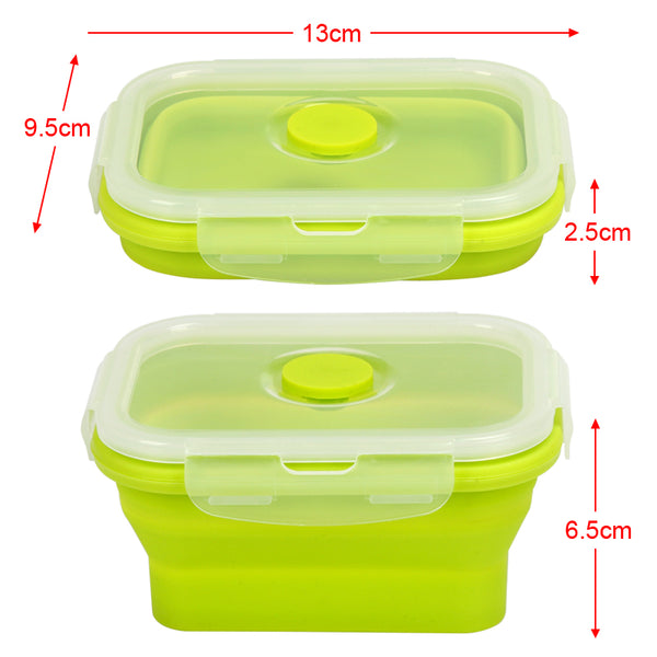 Dimensions de la boîte bento pliable verte (petit format)