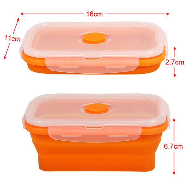 Dimensions de la boîte bento pliable orange (moyen format)