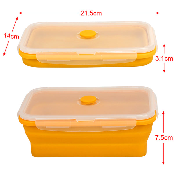Dimensions boîte bento pliable jaune (grand format)